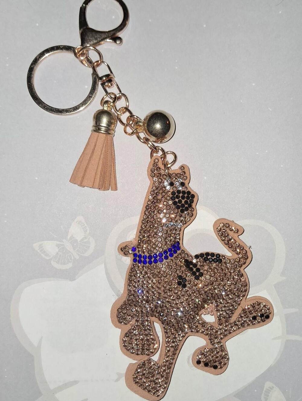 New! Scooby Doo Rhinestone Keychain With Tassel